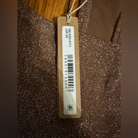 SKIMS Glitter Swim Metallic Dress in Cocoa Size 3X NWT! - Picture 5 of 11